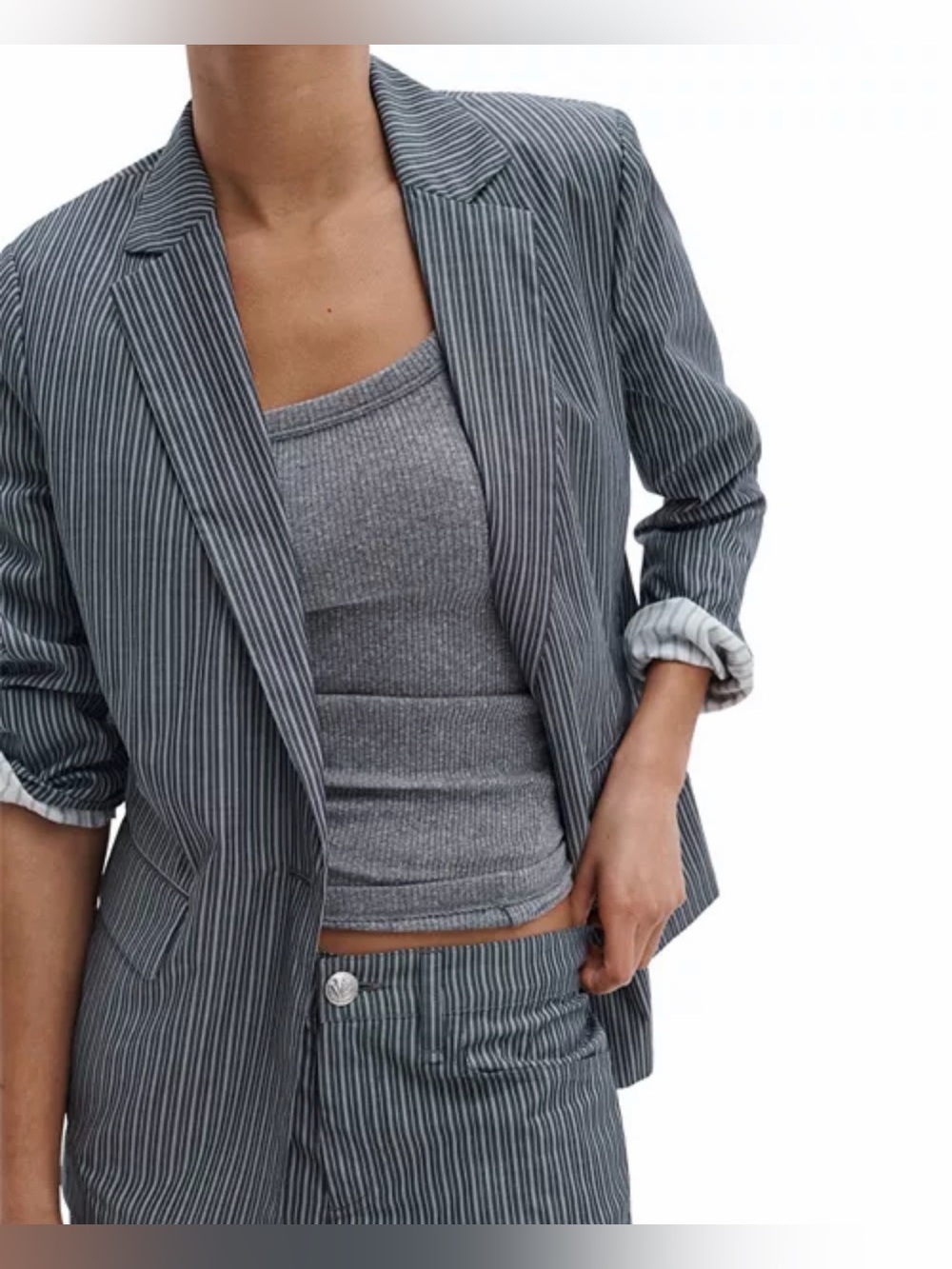 $468 Rag & Bone Jennie Poplin Stripe Blazer Jacket 8